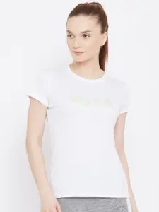 UNPAR Women White Typography Printed T-shirt