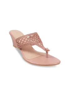 Metro Women Pink Wedge Heels