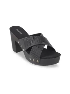 Metro Women Black Solid Platform Heels