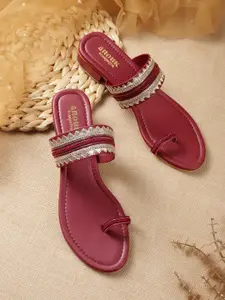 Anouk Women Ethnic Block Heels with Gotta Patti Detail