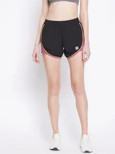 UNPAR Women Black Outdoor Cotton Sports Shorts