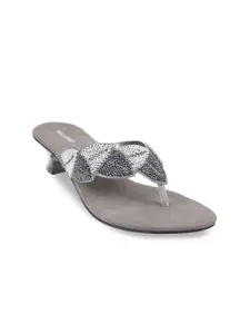 WALKWAY by Metro Women Grey Embellished Kitten Sandals