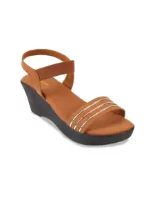 WALKWAY by Metro Women Tan Wedge Sandals