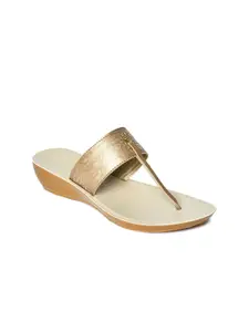 AURELIA Gold-Toned PU Comfort Heels