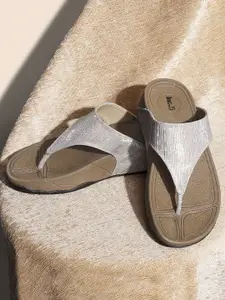Inc 5 Rose Gold Textured Comfort Sandals
