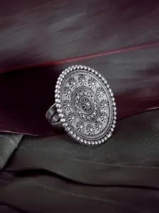 ZeroKaata Oxidised  Silver-Plated Ring