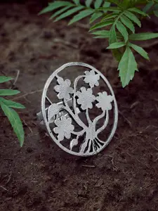 ZeroKaata Oxidised Silver-Plated Adjustable  Ring