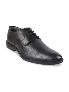 Metro Men Black Solid Formal Derbys Shoes