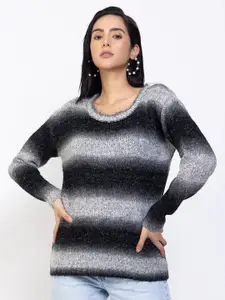 Species Women Black & Off White Colourblocked Pullover