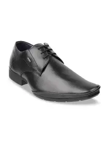 WALKWAY by Metro Men Black Solid Leather Formal Derbys