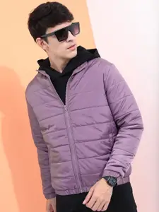 HIGHLANDER Men Purple Puffer Jacket