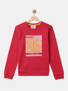 R&B Boys Red Printed Sweatshirt
