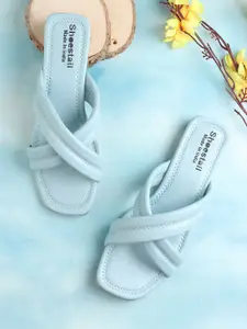 Shoestail Women Blue Open Toe Flats