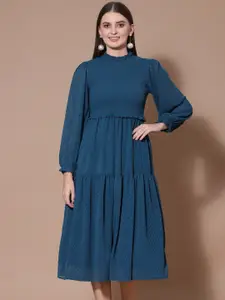 Strong And Brave Women Odour Free Teal ALine Midi Dress