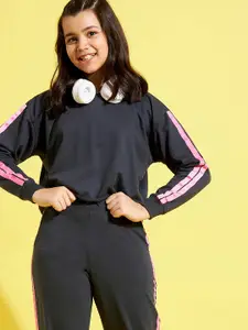 Noh.Voh - SASSAFRAS Kids Girls Navy Blue Crop Sweatshirt