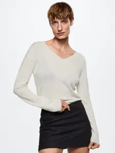 MANGO Women Grey Solid Pullover