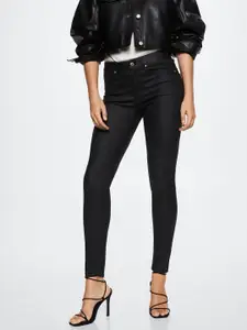 MANGO Women Black Skinny Fit Stretchable Sustainable Jeans