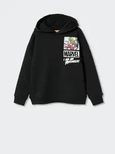 Mango Kids Boys Avengers Print Sustainable Hooded Sweatshirt