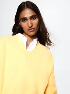 MANGO Women Yellow Solid Sustainable  Pullover