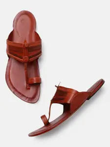 House of Pataudi Men Handcrafted One Toe Sandals