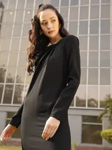 MANGO Black Twisted Sheath Mini Dress