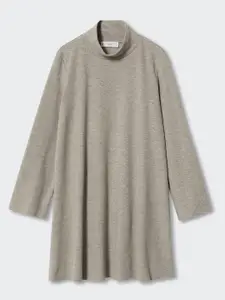 Mango Kids Girls High-Neck Knitted Sweater Dress