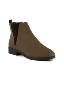 London Rag Women Taupe Solid Chelsea Boots