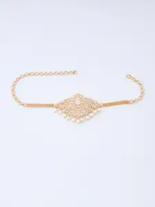 Kushal's Fashion Jewellery Women Gold-Toned & White Cubic Zirconia Gold-Plated Armlet Bracelet