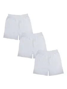 KiddoPanti Girls Pack Of 3 White Cycling Shorts