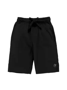 KiddoPanti Boys Black Cotton Shorts