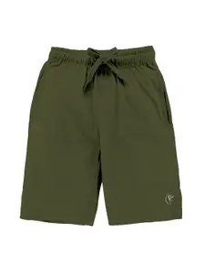 KiddoPanti Boys Green Cotton Shorts