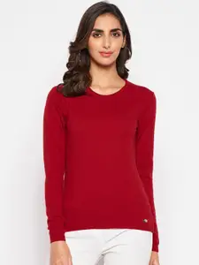 Crozo By Cantabil Women Red Wool Pullover