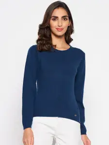 Crozo By Cantabil Women Blue Wool Pullover
