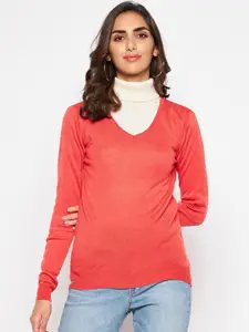 Crozo By Cantabil Women Acrylic Coral Pullover
