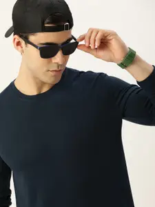 Kook N Keech Men Navy Blue Solid Sweatshirt