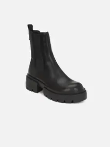 FOREVER 21 Women Black Solid Chelsea Boots