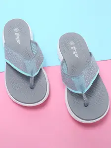 Ginger by Lifestyle Women Grey & Blue Printed Synthetic Thong Flip-Flops
