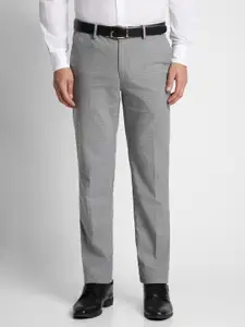 Peter England Men Checked Neo Slim Fit Trousers