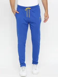 Underjeans by Spykar Men Blue Solid Cotton Track Pants