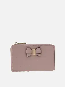 Van Heusen Women Purple Textured Zip Around Wallet