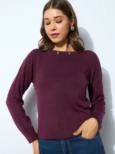 SASSAFRAS Women Purple Solid Pullover
