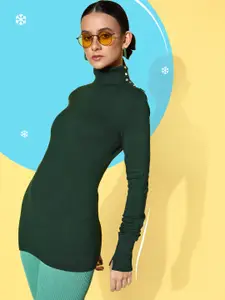 SASSAFRAS Women Green Solid Pullover