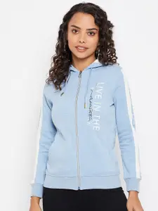 Duke Women Blue Typography Hooded Sweatshirt