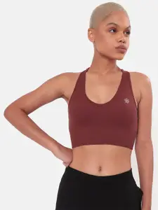 Cultsport Red Solid Non Padded Workout Sports Bra