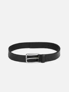 Louis Philippe Men Black Textured Leather Formal Belt