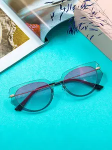 Bellofox Women Purple Lens & Gold-Toned Oval Sunglasses BS1731-1122-Clear