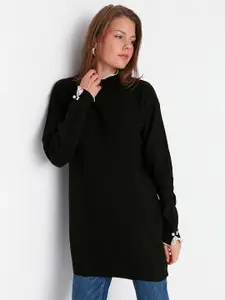 Trendyol Women Black Acrylic Pullover Sweater