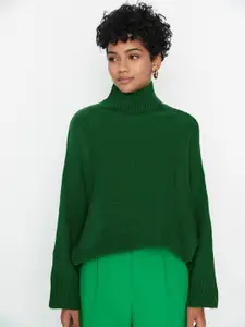 Trendyol Women Green Turtle Neck Pullover Sweater