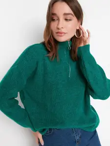 Trendyol Women Green Turtle Neck Pullover