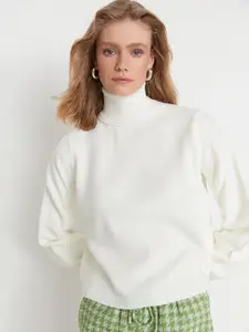 Trendyol Women Off White Pullover